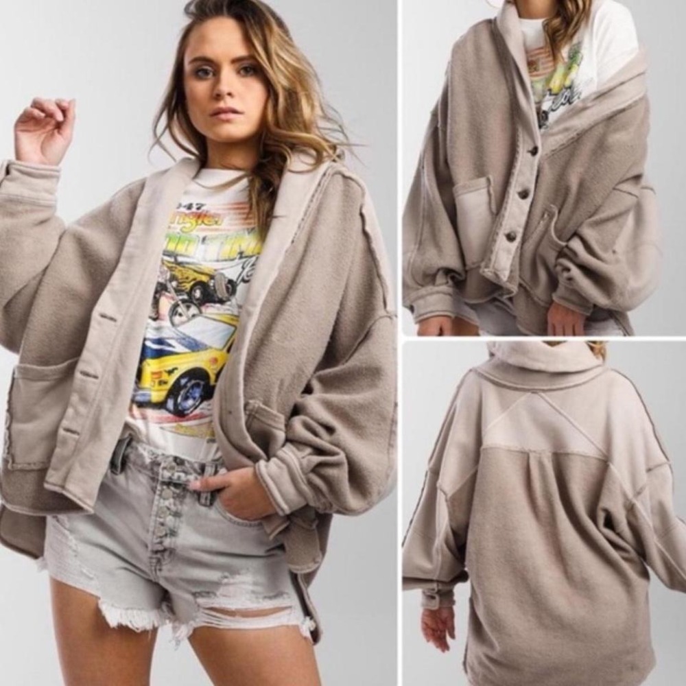 Free People Jordan slouchy ivory Muslin jacket